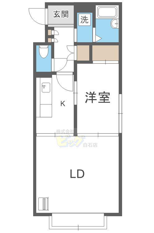 ドムス美園2・5(1LDK/4階)の間取り写真