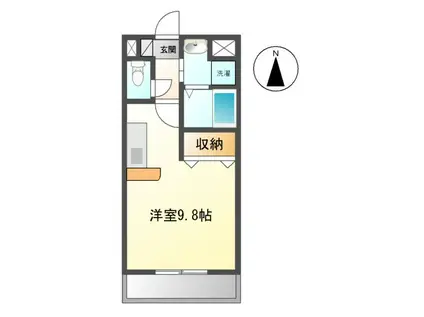 ヴィラ原山(ワンルーム/3階)の間取り写真