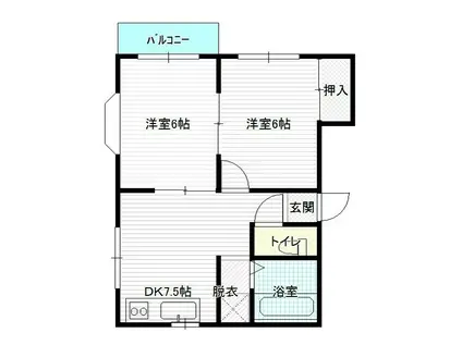 メゾンデエスポワールII(2DK/3階)の間取り写真