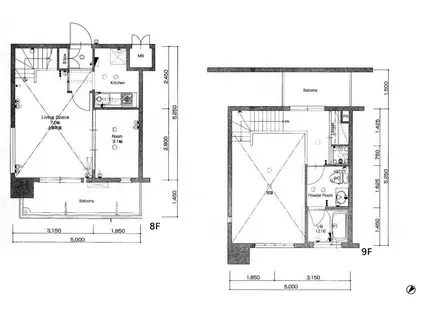 アソシアグロッツォ平尾ザ シティ(1LDK/8階)の間取り写真
