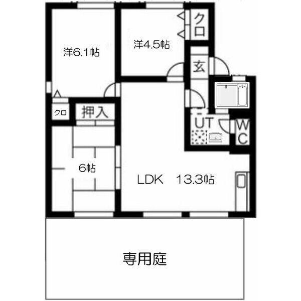 セジュールグラン(3LDK/1階)の間取り写真