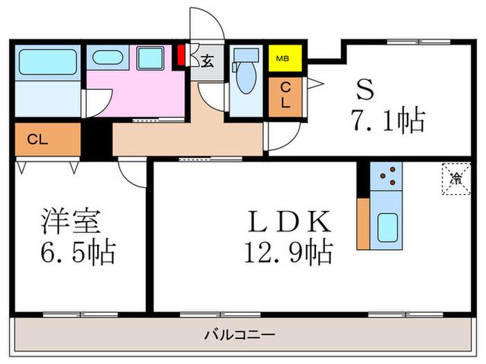 エストリュエル(1SLDK/2階)の間取り写真