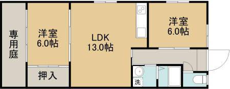 松本ハイツ(2LDK/1階)の間取り写真