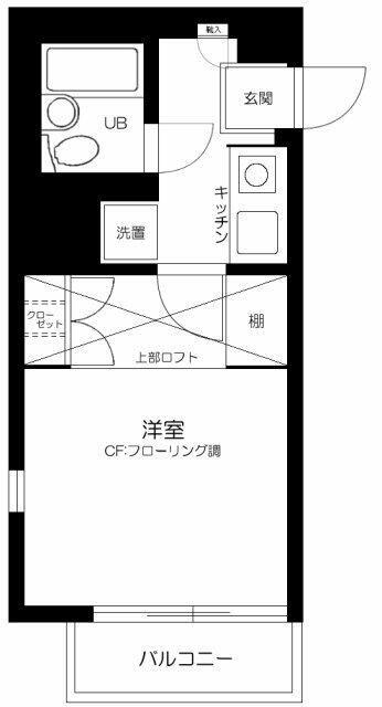 ジュネパレス市川第24-C(1K/2階)の間取り写真
