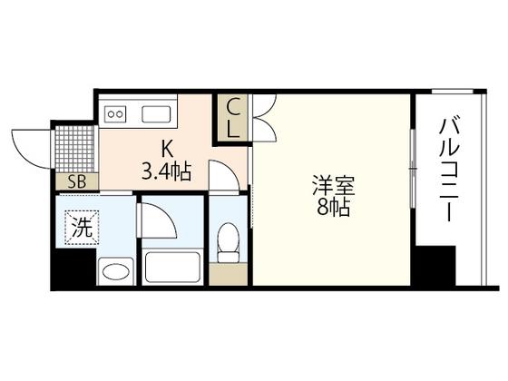 VILLA OASIS UJINA(1K/2階)の間取り写真