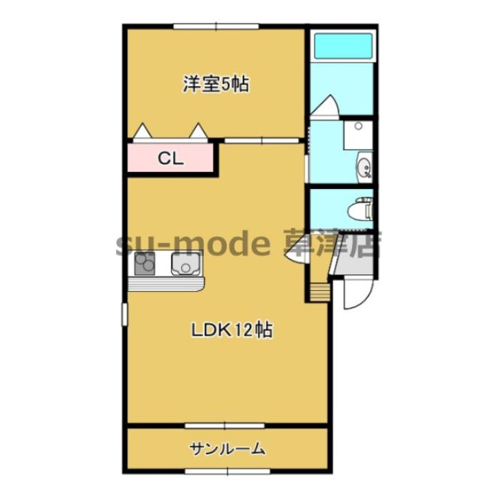 フォアール千僧供町(1LDK/2階)の間取り写真