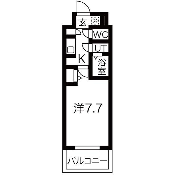 メイクスWアート上前津V(1K/12階)の間取り写真