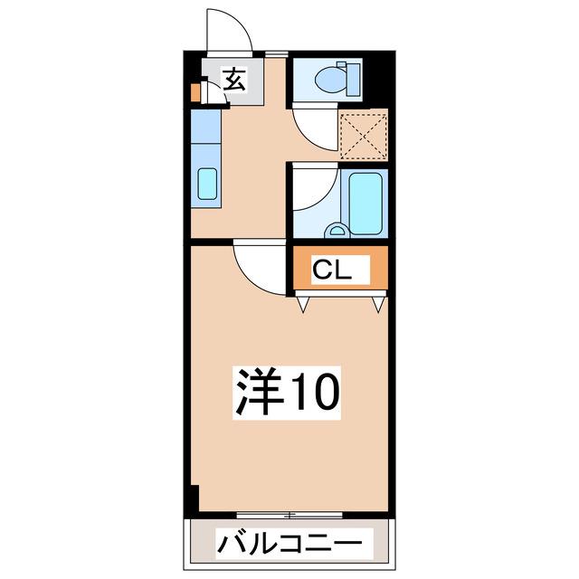 アカデミー(1K/2階)の間取り写真