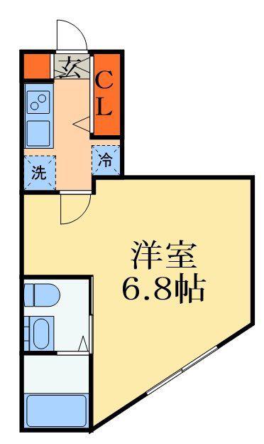 VAU HOUSE蘇我(1K/3階)の間取り写真
