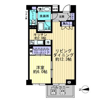 アプリーレ大森山王(1LDK/1階)の間取り写真