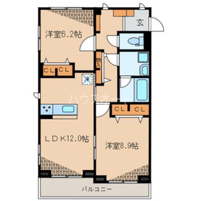 クレイン西日暮里(2LDK/3階)の間取り写真