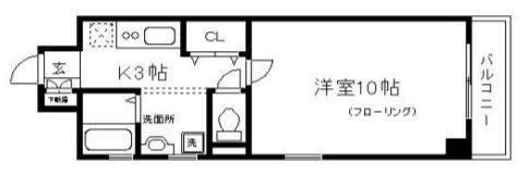 地下鉄烏丸線 丸太町駅(京都市営) 徒歩3分 5階建 築24年(1K/5階)の間取り写真