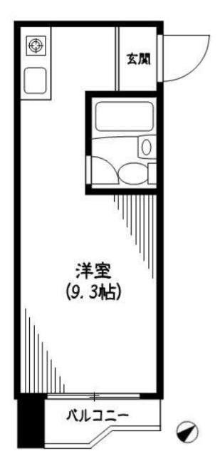 勝どきハイデンス(ワンルーム/6階)の間取り写真