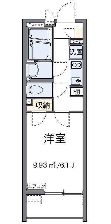 オーロラハイツ中野(1K/2階)の間取り写真