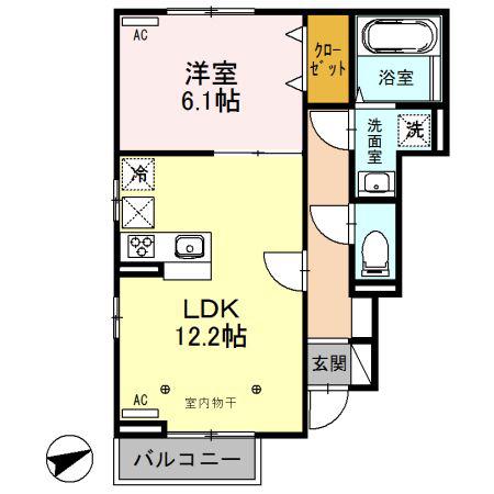 アヴニール(1LDK/1階)の間取り写真