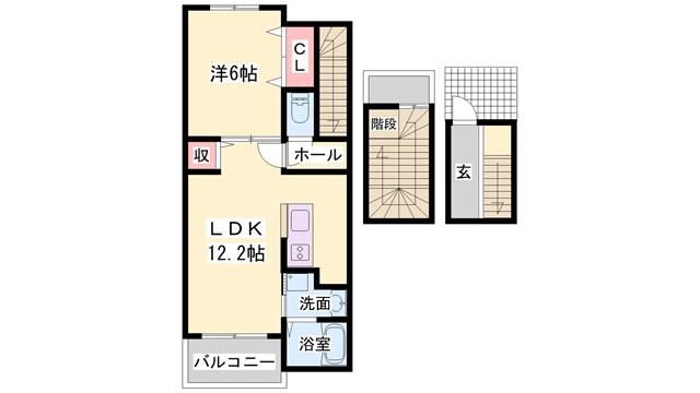 ポエム・ひまわり(1LDK/3階)の間取り写真