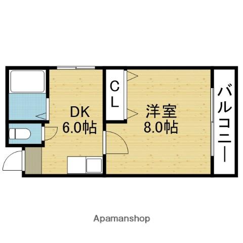 カーサAY(1DK/3階)の間取り写真