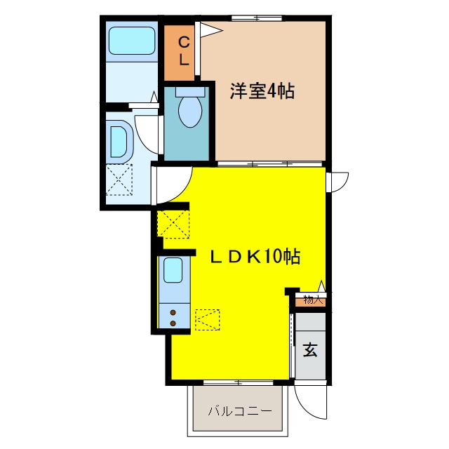 エクセランVII(1LDK/1階)の間取り写真