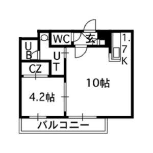 フィオーレ参番館(1LDK/2階)の間取り写真