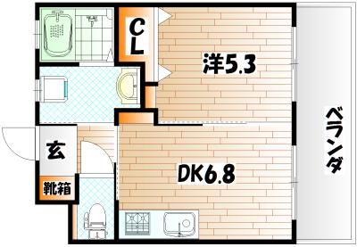 フェルト127(1DK/7階)の間取り写真