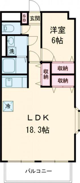 大島マンション1(1LDK/4階)の間取り写真
