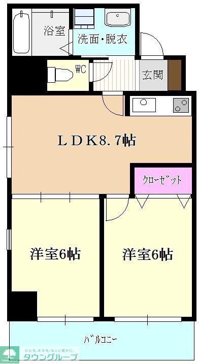 平尾弐番街ビル(1LDK/3階)の間取り写真
