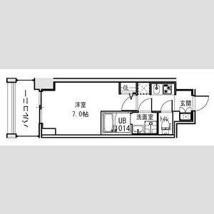 S-RESIDENCE福島ALOVITA(1K/12階)の間取り写真