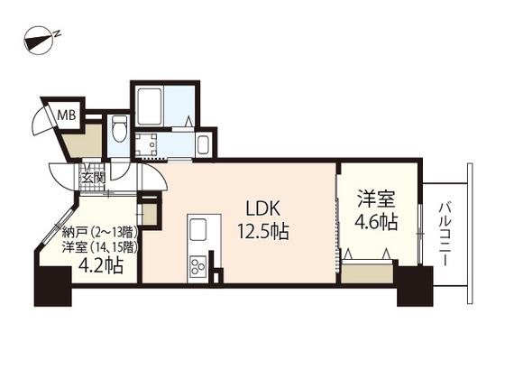 S-RESIDENCE富士見町AGLITTER(1SLDK/2階)の間取り写真