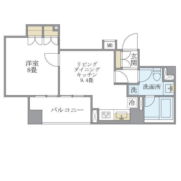 BRILLIA IST 銀座東(1LDK/12階)の間取り写真