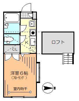 丸尾ハウス(1K/2階)の間取り写真
