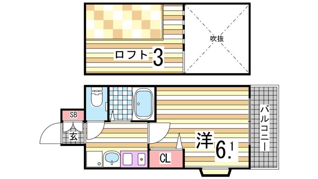 エステムコート神戸県庁前IIIフィエルテ(1K/13階)の間取り写真
