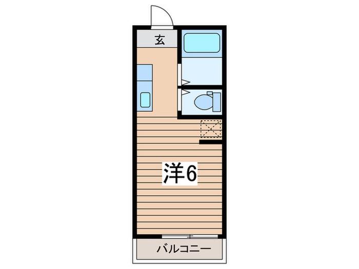 ビューハイツ第二(ワンルーム/1階)の間取り写真