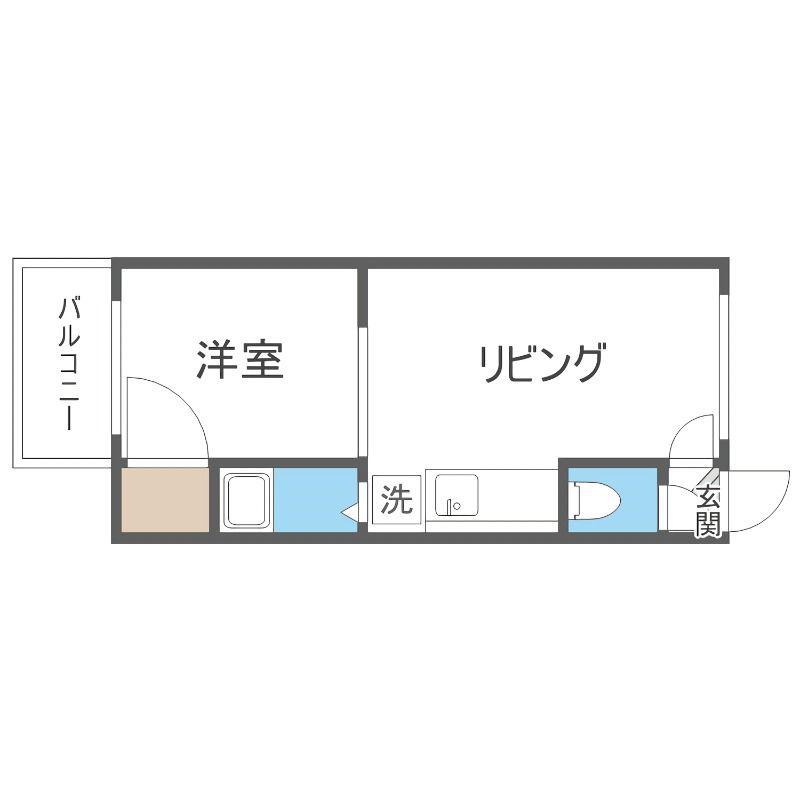 カサデューク澄川(1LDK/3階)の間取り写真