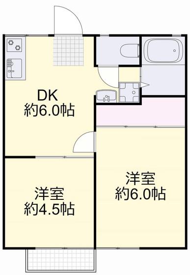 CACHE-CACHE HOUSE (2DK/2階)の間取り写真