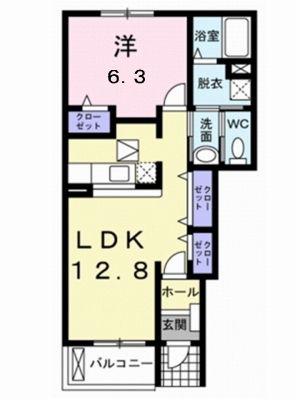 アルドーレ・W(1LDK/1階)の間取り写真