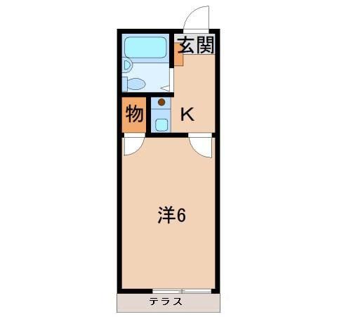 カーサS・K(1K/1階)の間取り写真