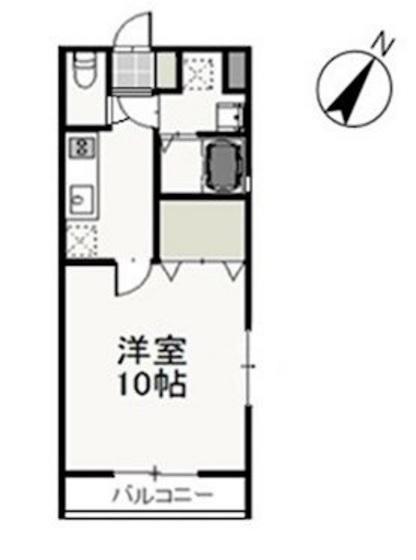 VERDE大供(1K/1階)の間取り写真