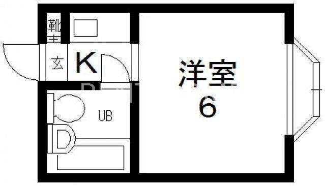ロイヤル俊徳II(1K/3階)の間取り写真