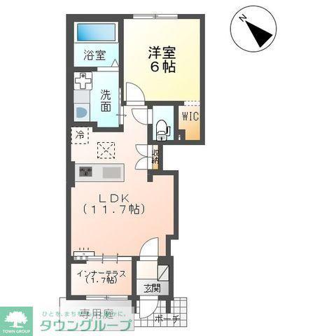 千葉市中央区大森町アパート(1LDK/1階)の間取り写真
