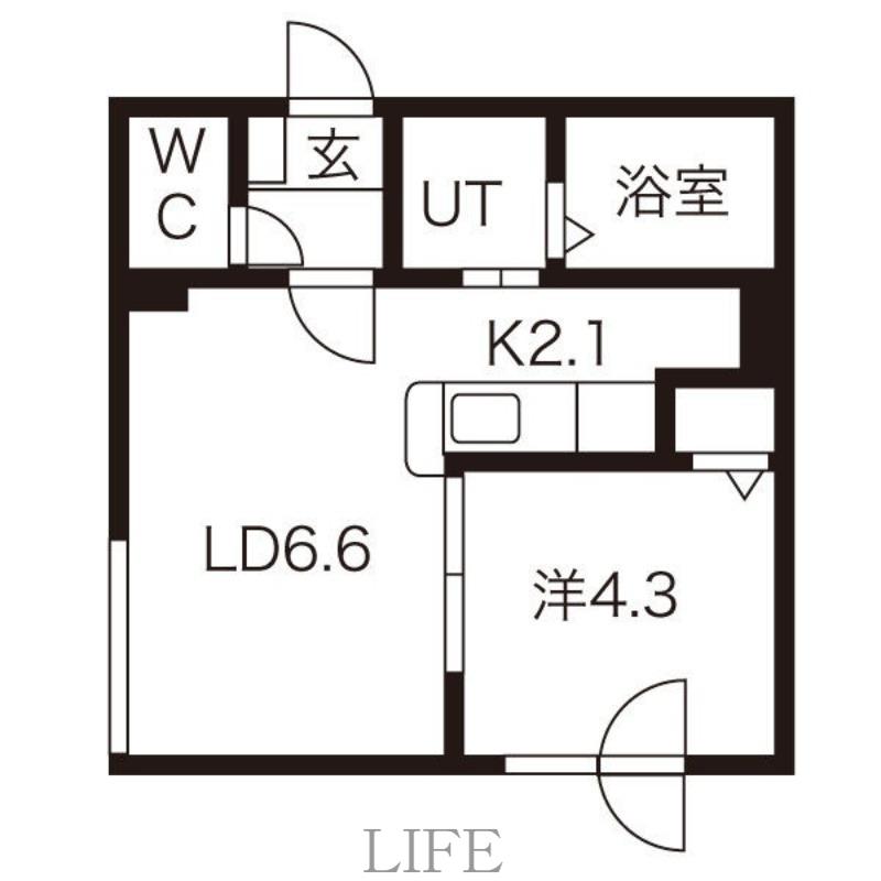 プリリア平岸(1LDK/3階)の間取り写真