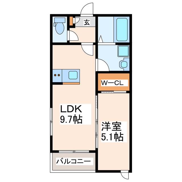 SOLAGE保田窪(1LDK/3階)の間取り写真