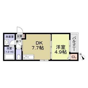 シティーコート徳庵(1DK/3階)の間取り写真