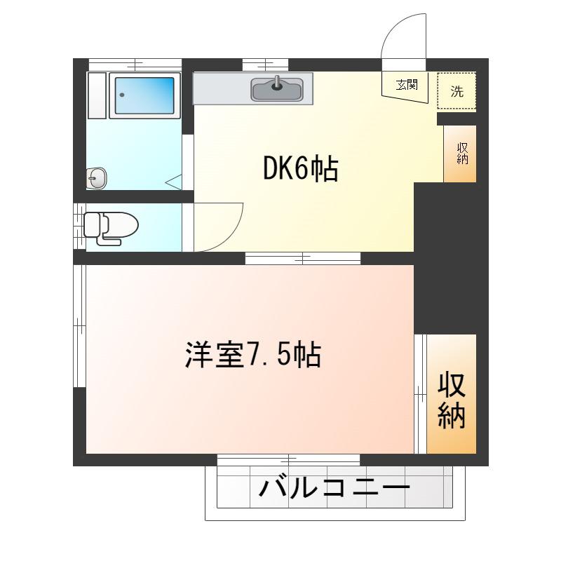 セイワコーポ(1DK/2階)の間取り写真