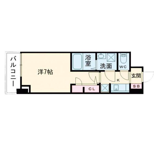 S-RESIDENCE阿波座BOUNCY(1K/14階)の間取り写真