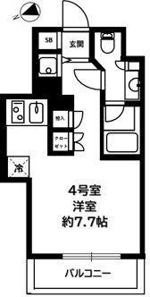 シティタワー横濱(1K/7階)の間取り写真