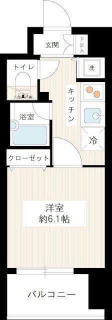 グランヴァンアクアヴェル亀戸(1K/12階)の間取り写真
