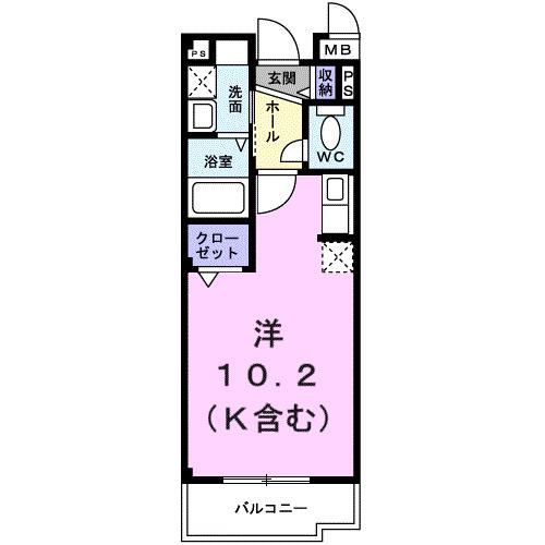 セントレ青山(ワンルーム/3階)の間取り写真