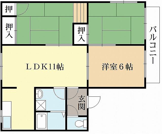 サルドゥセジュール(3LDK/1階)の間取り写真