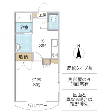 エイブルワン(1K/2階)の間取り写真