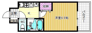 ラナップスクエア同心2(1K/8階)の間取り写真